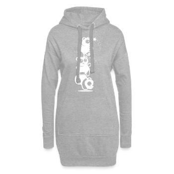 Panda süß - Hoodie-Kleid - Grau meliert - Vorne
