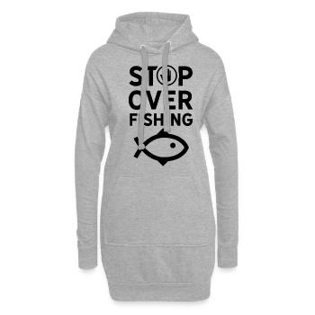 Stoppt Überfischung Meer Ozean Verschmutzung - Hoodie-Kleid - Grau meliert - Vorne