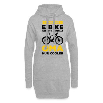 Radfahrer Oma Mit E-Bike Wie Eine Normale Oma Nur - Hoodie-Kleid - Grau meliert - Vorne