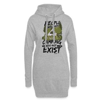 Camping - Sweat-shirt à capuche long Femme - gris chiné - Devant