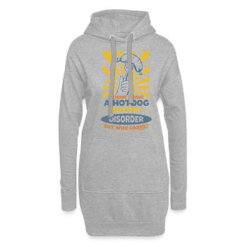 Hotdog Störung lustiger Spruch - Hoodie-Kleid - Grau meliert - Vorne