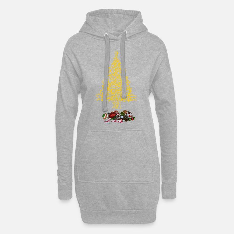 Weihnachtsbaum - Hoodie-Kleid - Grau meliert