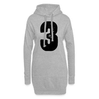 Maillot numéro 3 - Sweat-shirt à capuche long Femme - gris chiné - Devant