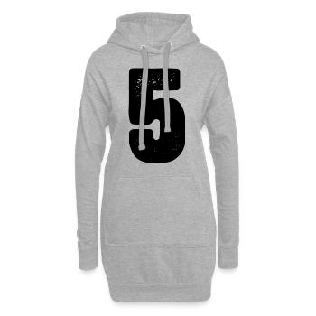 5 Number jersey - Hoodie Dress - heather grey - Front