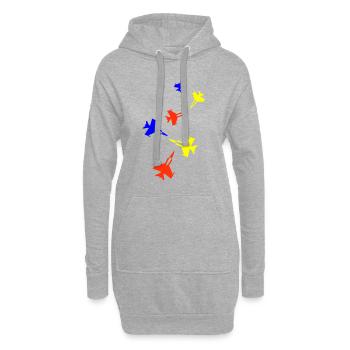 Symbole de jet d’avion - Sweat-shirt à capuche long Femme - gris chiné - Devant