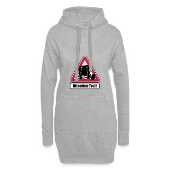 Troll - Hoodie-Kleid - Grau meliert - Vorne
