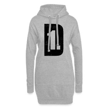 D zuerst - Deutschland zuerst - Hoodie-Kleid - Grau meliert - Vorne