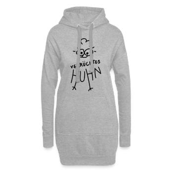 verrücktes Huhn - Hoodie-Kleid - Grau meliert - Vorne