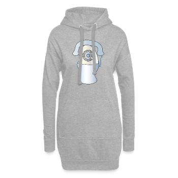 Téléphone Egg | Téléphone rétro | Récepteur Téléphone | mobile - Sweat-shirt à capuche long Femme - gris chiné - Devant
