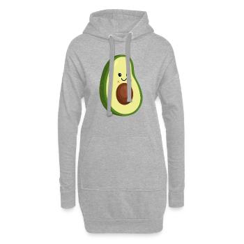 Avocado Frau - Lustig - Humor - Partner Shirt-Love - Hoodie-Kleid - Grau meliert - Vorne