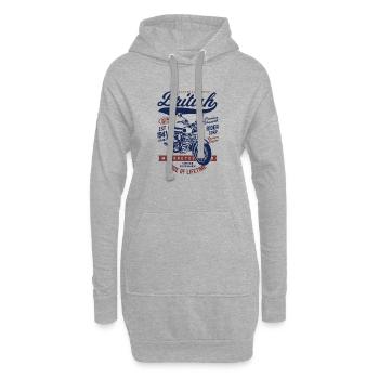 Moto britannique depuis 1941 moto motard - Sweat-shirt à capuche long Femme - gris chiné - Devant