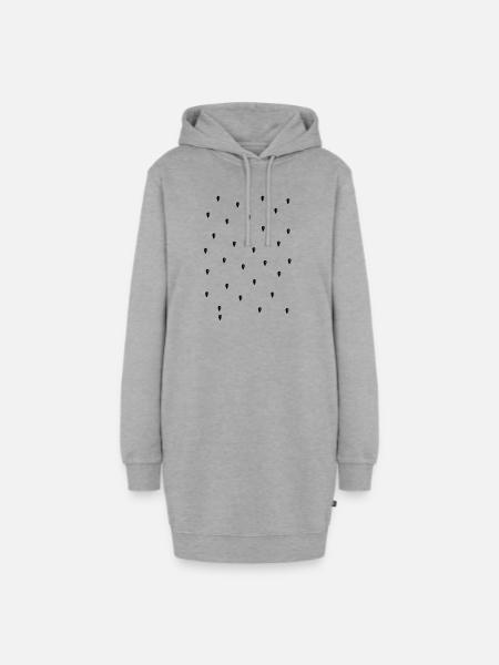 Regentropfen - Hoodie-Kleid - Grau meliert
