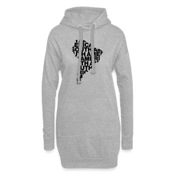 South America - Sweat-shirt à capuche long Femme - gris chiné - Devant