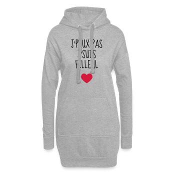 Filleul / Filleule / Parrain / Marraine / Bébé - Sweat-shirt à capuche long Femme - gris chiné - Devant