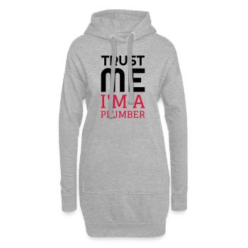Klempner / Sanitär / Arbeit / Job - Hoodie-Kleid - Grau meliert - Vorne