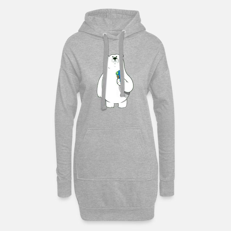 eisbär mit eis artsarah - Hoodie-Kleid - Grau meliert