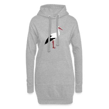 Storch steht - Hoodie-Kleid - Grau meliert - Vorne