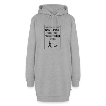 Trüffel Sammler Design Hund spazieren Trüffelsuche - Hoodie-Kleid - Grau meliert - Vorne