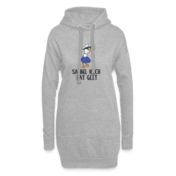 Möwe, Sabbel nich dat Geit, Geschenk - Hoodie-Kleid - Grau meliert - Vorne
