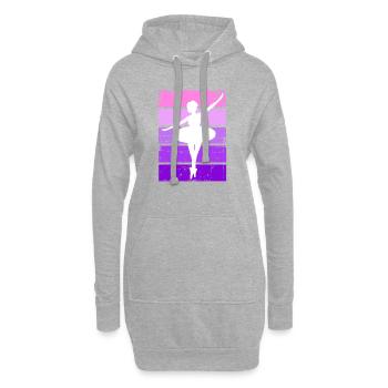Ballerine Ballerine Danseuse Pink - Sweat-shirt à capuche long Femme - gris chiné - Devant
