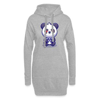 Panda Gaming T-SHIRT - Sweat-shirt à capuche long Femme - gris chiné - Devant