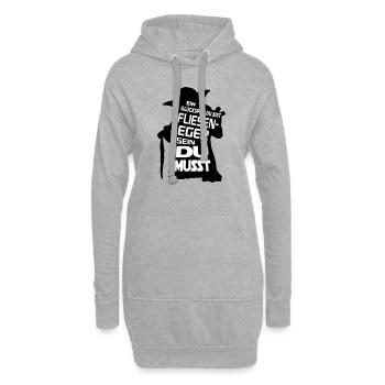 Berufe Bau Handwerker Du musst Fliesenleger - Hoodie-Kleid - Grau meliert - Vorne