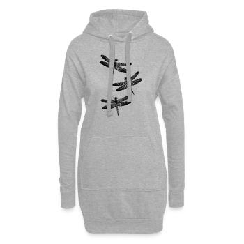 Libellen Trio Insekten Natur - Hoodie-Kleid - Grau meliert - Vorne