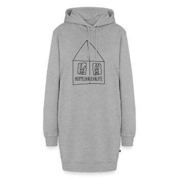 Lustige Hasen im Häuschen - Hoodie-Kleid - Grau meliert - Vorne - AI Model Female 172 light (172cm)