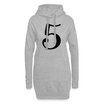 5 - Hoodie-Kleid - Grau meliert - Vorne