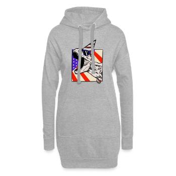 American Dinosaur - Hoodie Dress - heather grey - Front