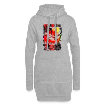 Graffiti-Stil Splash Hip Hop Farben Maler Farbe - Hoodie-Kleid - Grau meliert - Vorne