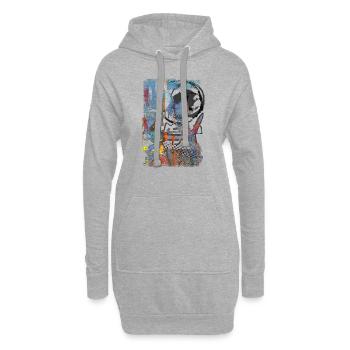Graffiti-Stil Splash Hip Hop Farben Maler Farbe - Hoodie-Kleid - Grau meliert - Vorne
