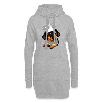 Chiens, teckel, teckel, restaurateur, chien, cuisine - Sweat-shirt à capuche long Femme - gris chiné - Devant