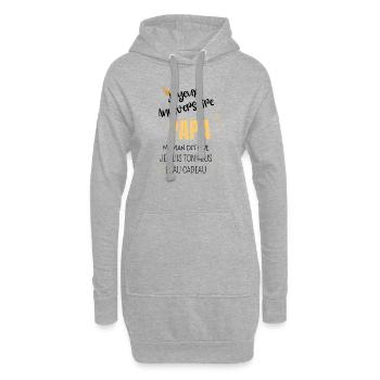 Joyeux anniversaire Papa - Sweat-shirt à capuche long Femme - gris chiné - Devant