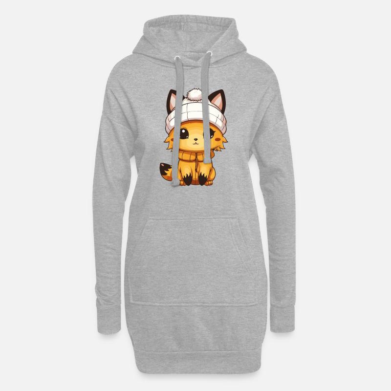 Fuchs Comic - Hoodie-Kleid - Grau meliert