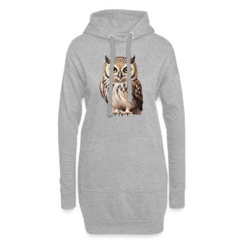 Jeune chouette brune - Sweat-shirt à capuche long Femme - gris chiné - Devant