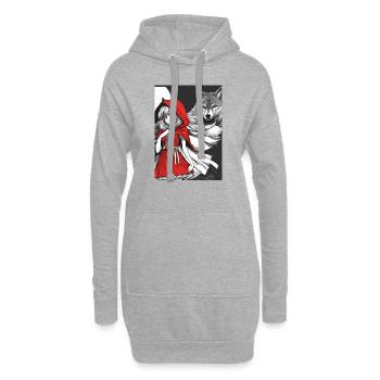 Chaperon rouge - Sweat-shirt à capuche long Femme - gris chiné - Devant