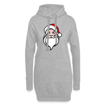 weihnachtsfrau Weihnachten female mrs. santa clara - Sweat-shirt à capuche long Femme - gris chiné - Devant