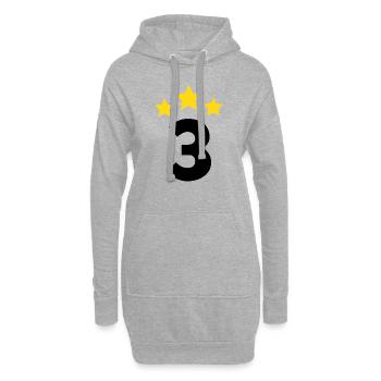 3 Year Star - 3rd Anniversary Gift - Hoodie Dress - heather grey - Front