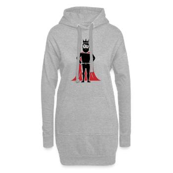 Roi - Sweat-shirt à capuche long Femme - gris chiné - Devant