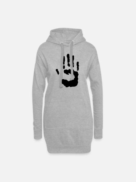 trace hand - Hoodie Dress - heather grey