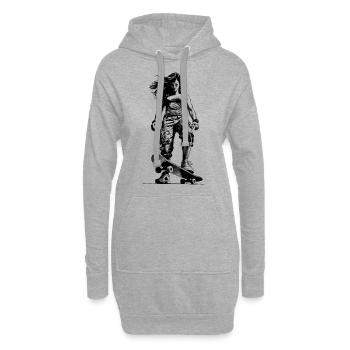 Chemise Skate Queen – La route vous appelle ! - Sweat-shirt à capuche long Femme - gris chiné - Devant