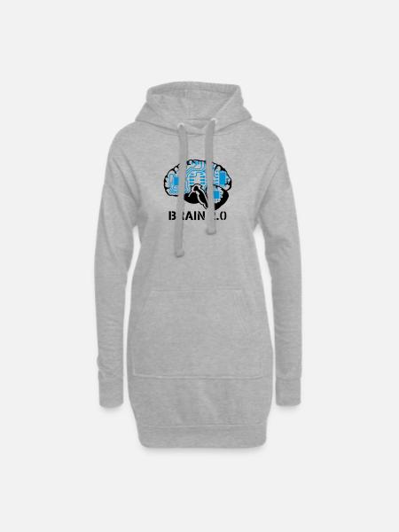brain 2.0 - Hoodie-Kleid - Grau meliert