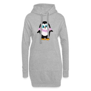 Pinguin im Urlaub von Peace Joy Pancake - Hoodie-Kleid - Grau meliert - Vorne