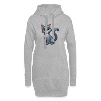 chartreux 12 - Sweat-shirt à capuche long Femme - gris chiné - Devant