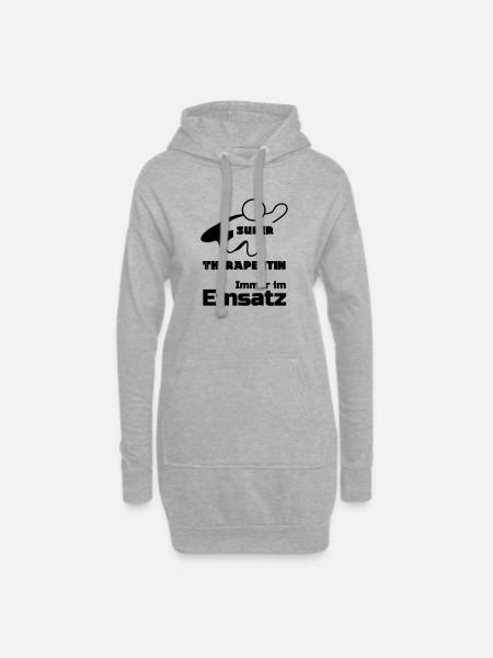 Super-Therapeutin Geschenk - Hoodie-Kleid - Grau meliert