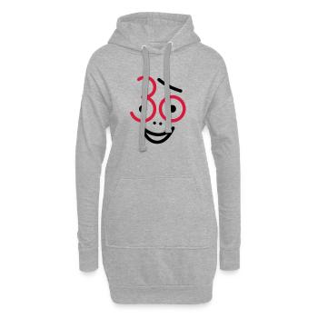 Juhu 30 Jahre ! - Hoodie-Kleid - Grau meliert - Vorne