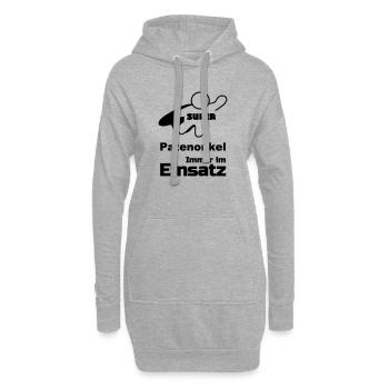 Super Patenonkel Taufe, Familie, Geschenk - Hoodie-Kleid - Grau meliert - Vorne