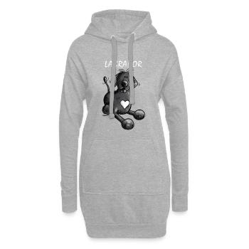 Labbi Love - Labrador Retriever - Hund - Hoodie-Kleid - Grau meliert - Vorne