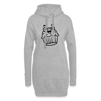 Cupcake Kawaii – Süß & niedlich für jede Party - Hoodie-Kleid - Grau meliert - Vorne